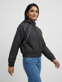 Women Jacket Black Relaxed Fit