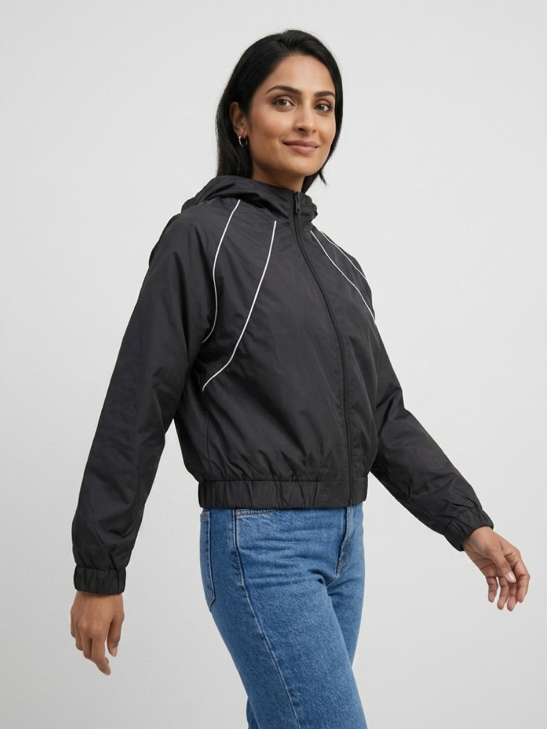 Women Jacket Black Relaxed Fit