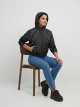 Women Jacket Black Relaxed Fit