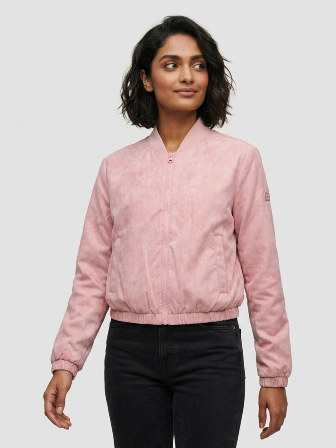 Women Jacket Pink Regular Fit