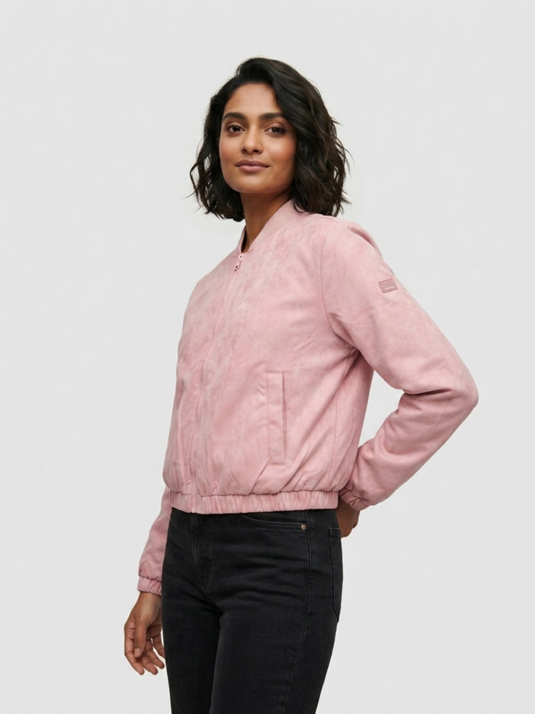 Women Jacket Pink Regular Fit