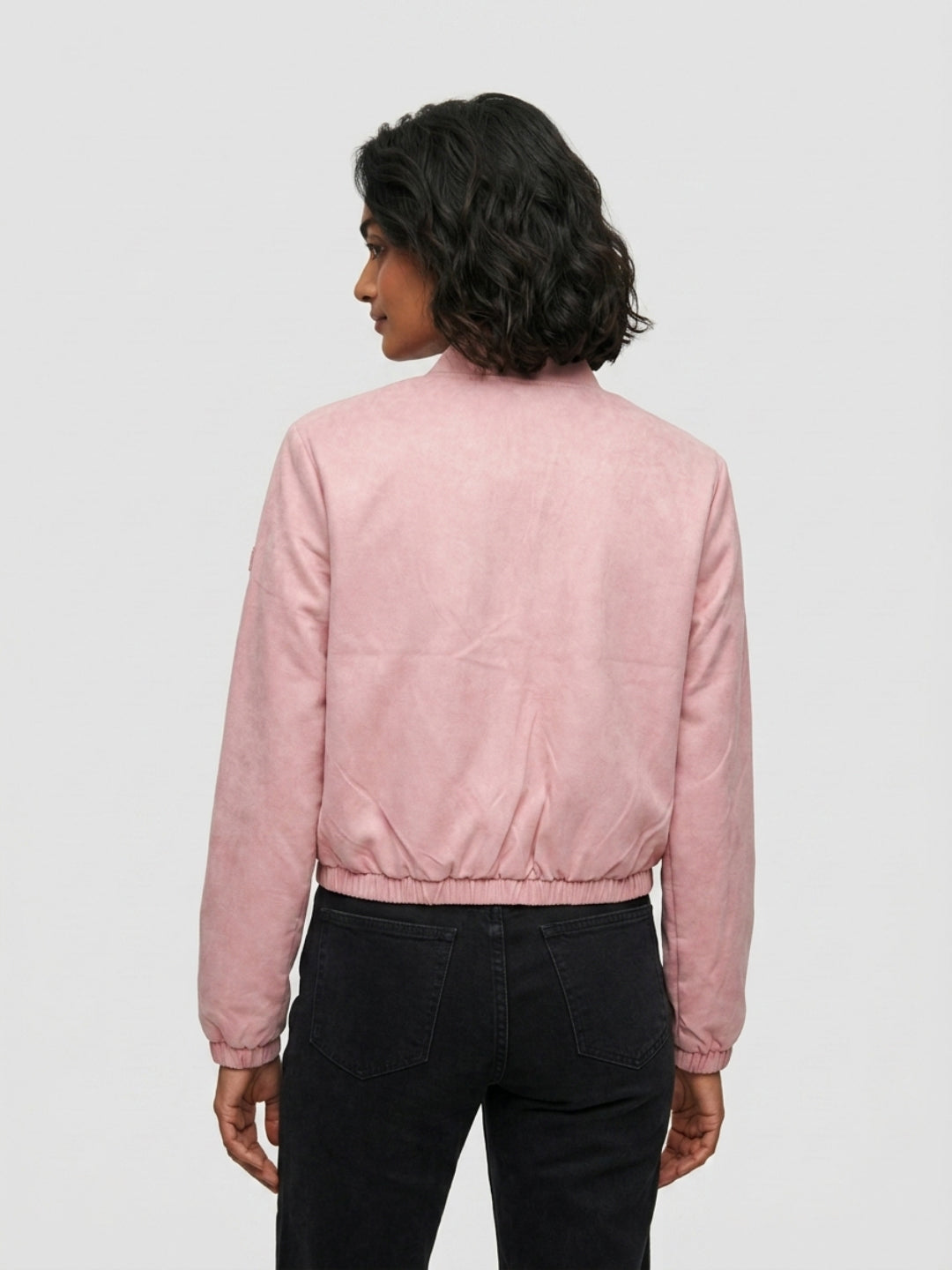 Women Jacket Pink Regular Fit