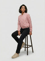 Women Jacket Pink Regular Fit