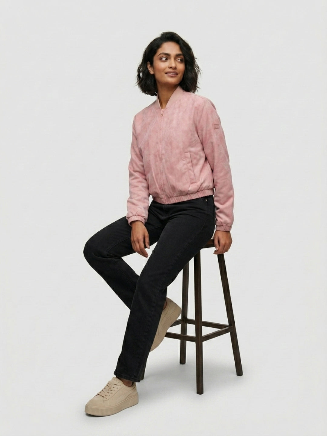 Women Jacket Pink Regular Fit
