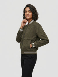 Women Jacket Green Regular Fit
