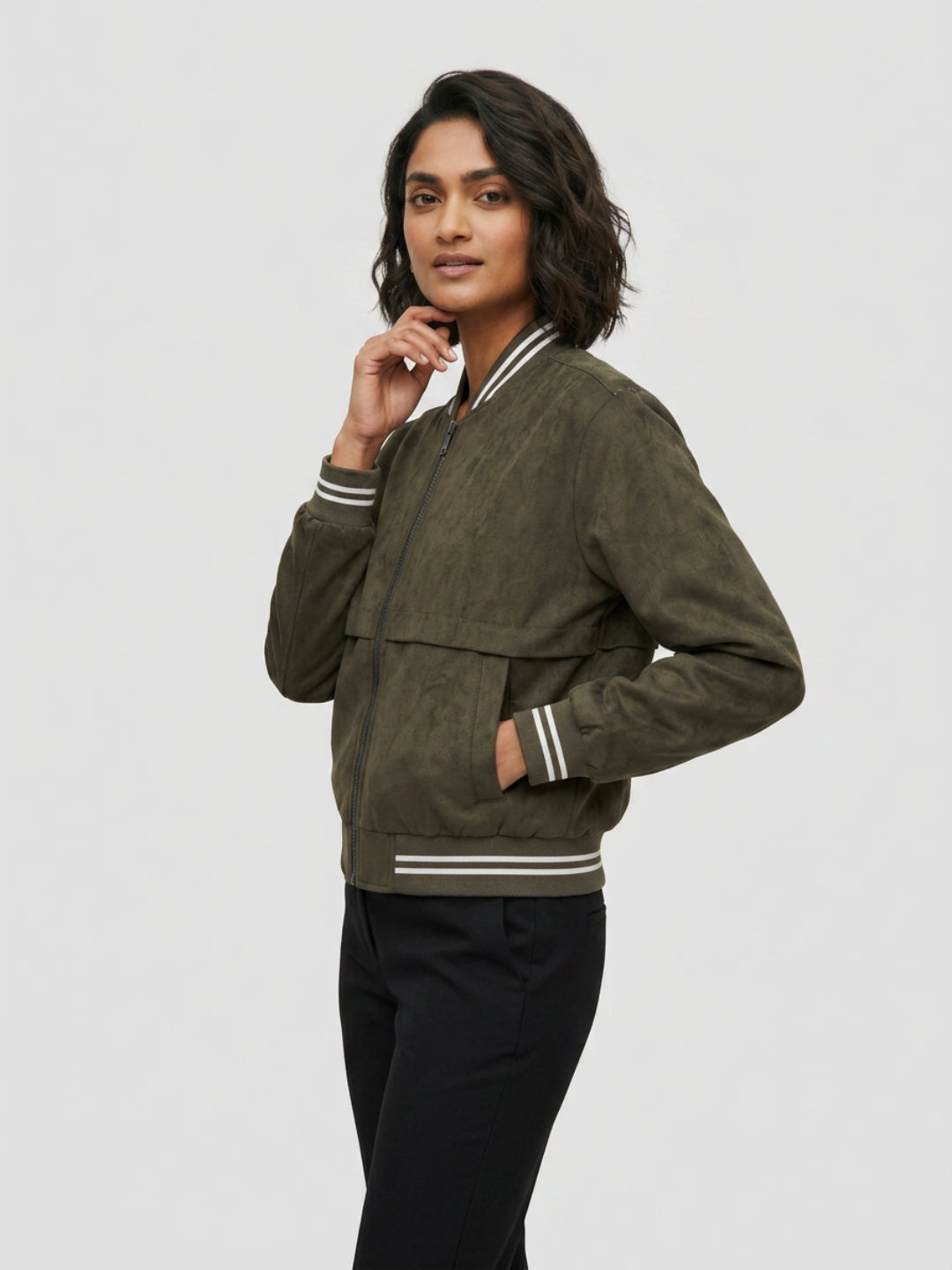Women Jacket Green Regular Fit