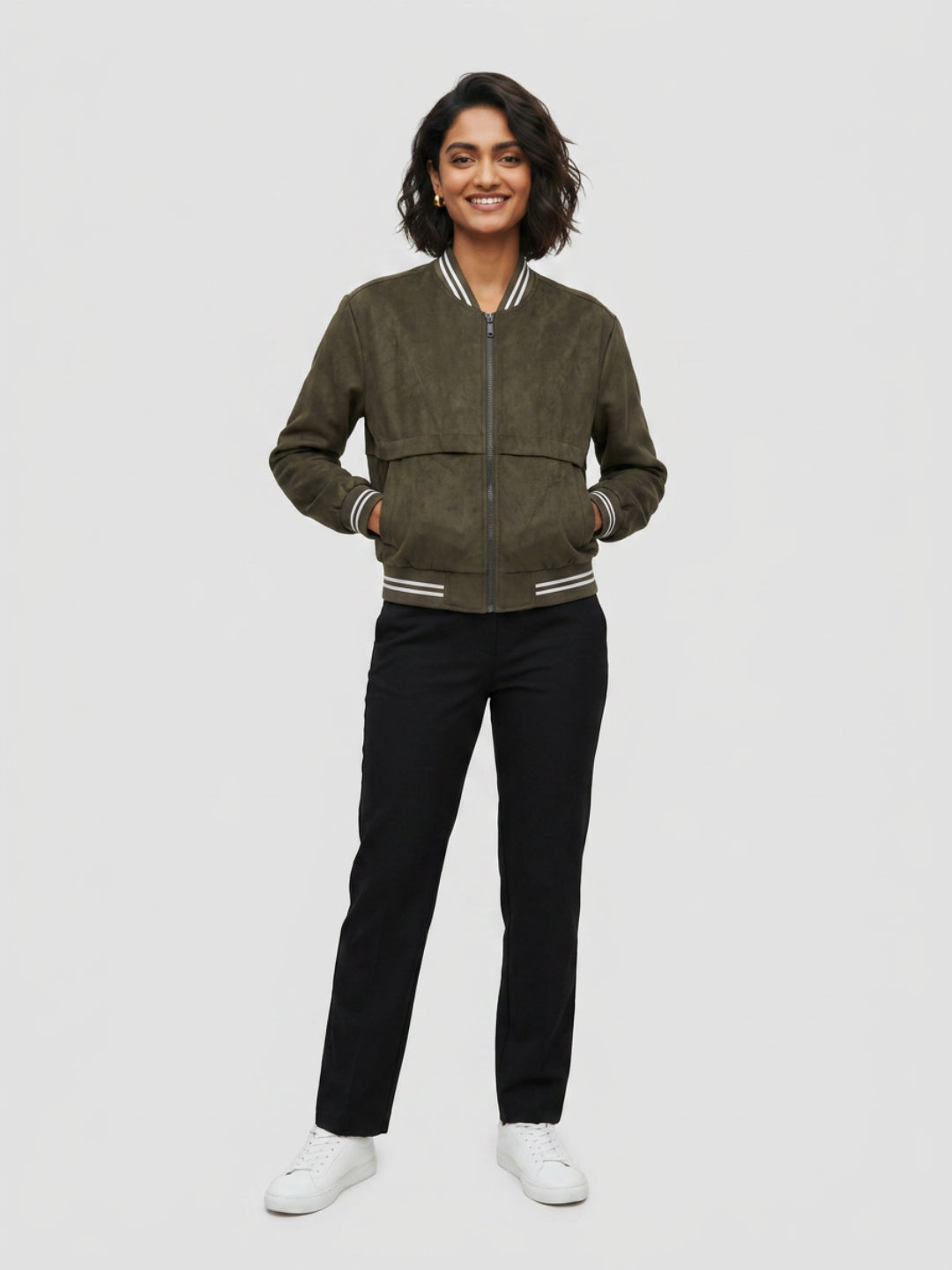 Women Jacket Green Regular Fit
