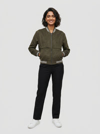 Women Jacket Green Regular Fit