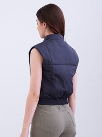 Women Jacket Grey Regular Fit