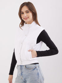 Women Jacket White Regular Fit