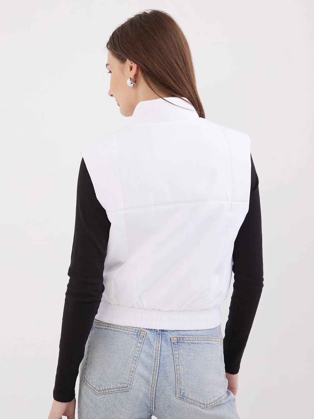 Women Jacket White Regular Fit