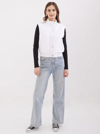 Women Jacket White Regular Fit