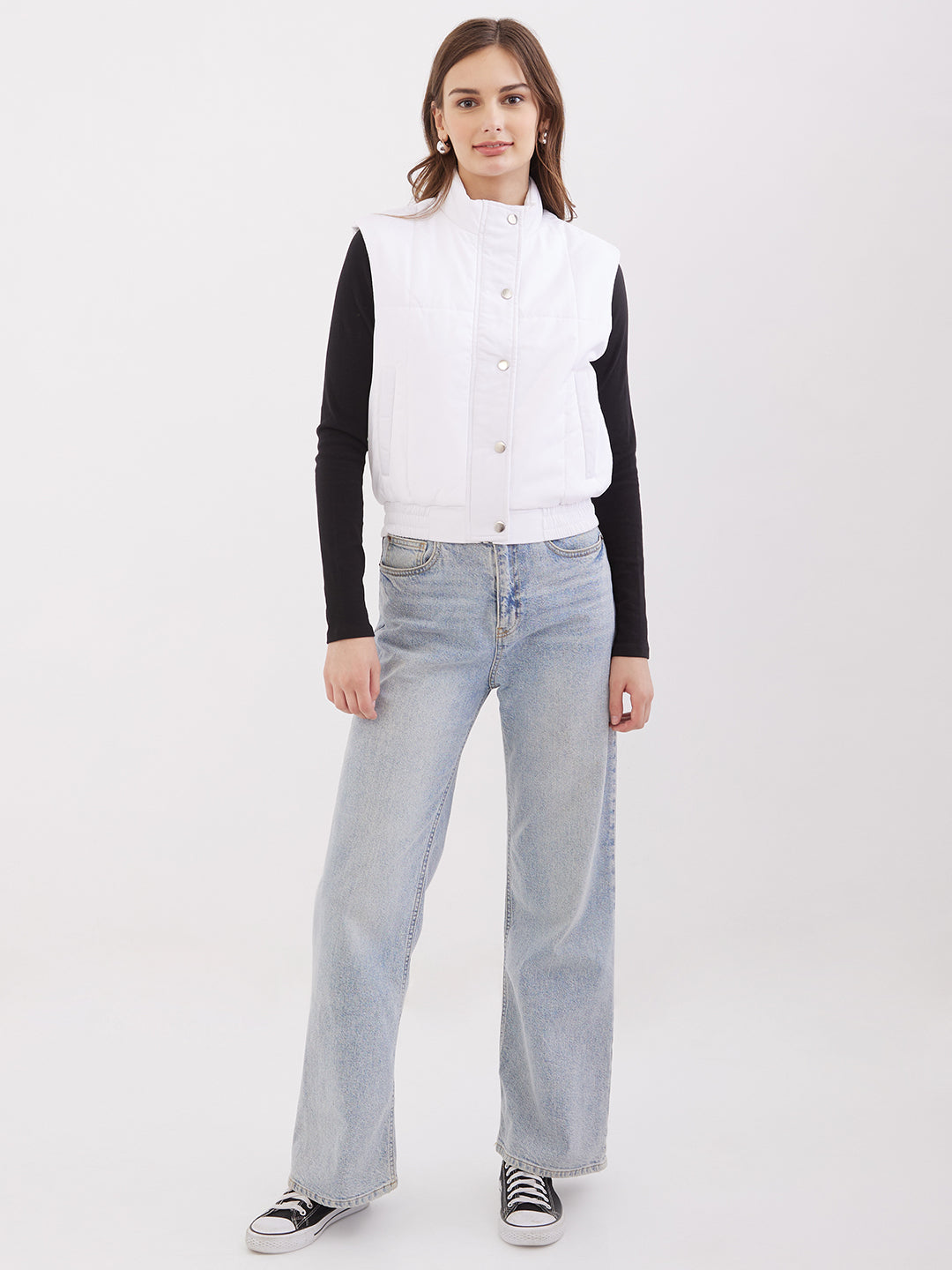 Women Jacket White Regular Fit