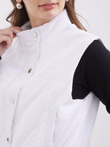 Women Jacket White Regular Fit