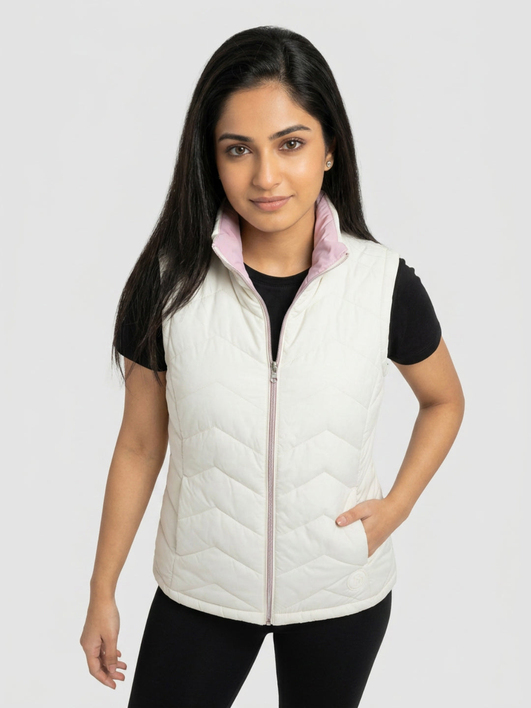 Women Jacket Off-White Regular Fit
