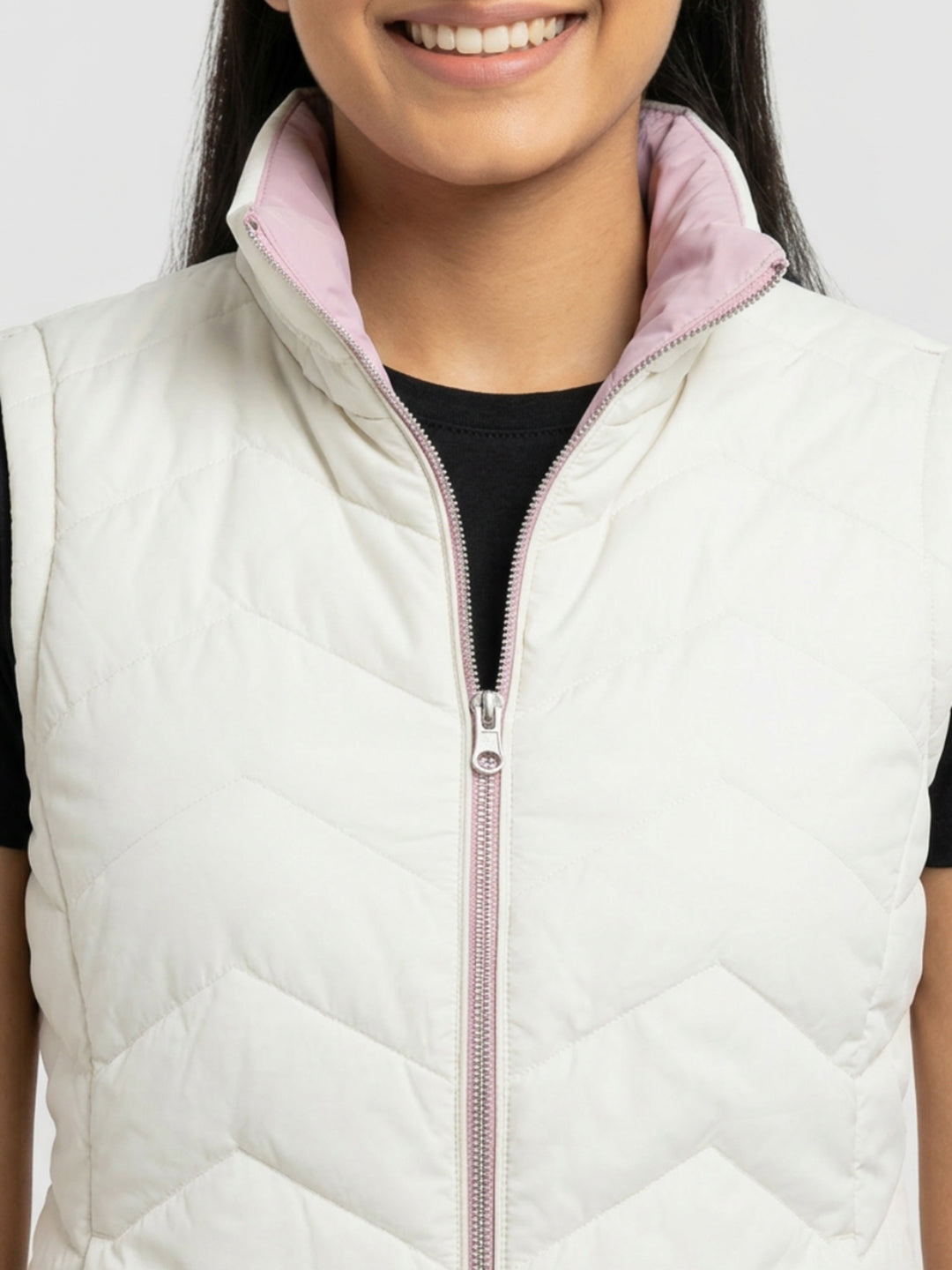 Women Jacket Off-White Regular Fit