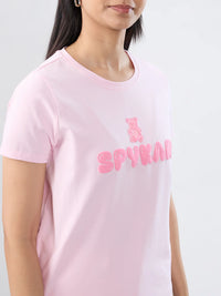 Women T-Shirt Graphic Pink Regular Fit