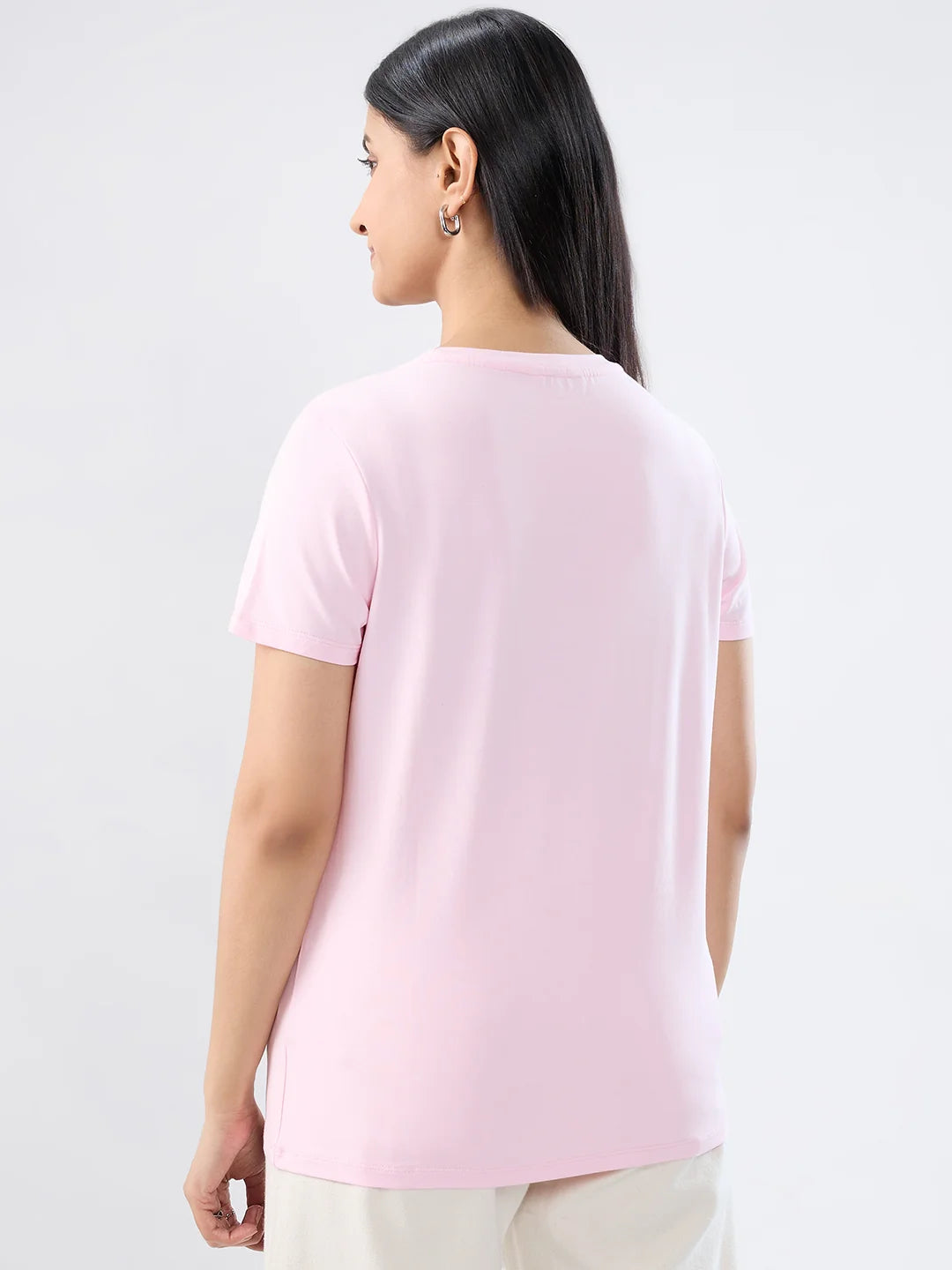 Women T-Shirt Graphic Pink Regular Fit