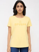 Women T-Shirt Graphic Yellow Regular Fit
