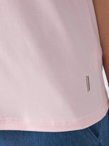 Women T-Shirt Solid Pink Regular Fit