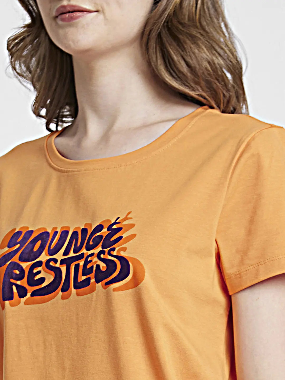 Spykar Apricot Crush Regular Fit Casual T-Shirts For Women