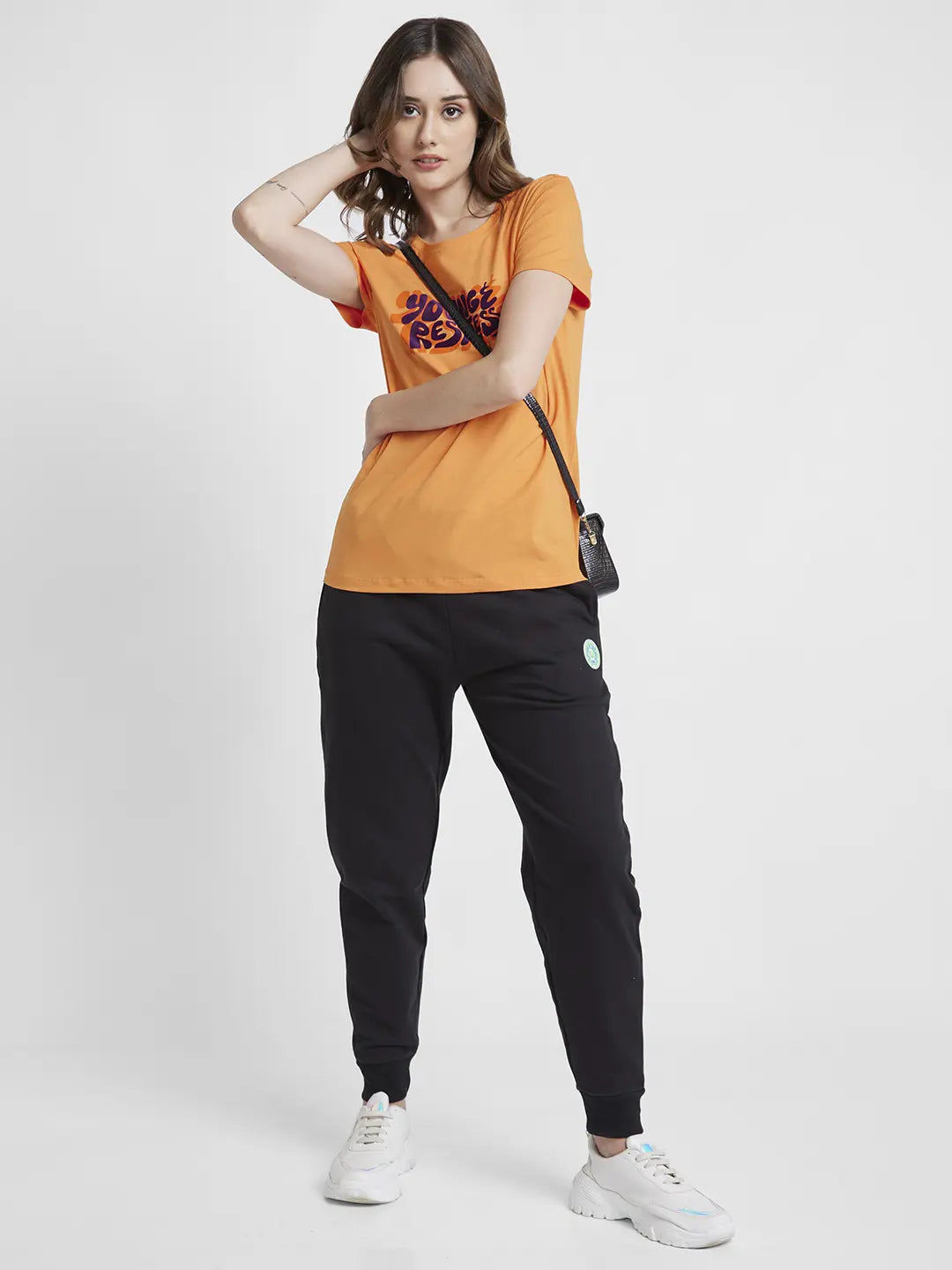 Spykar Apricot Crush Regular Fit Casual T-Shirts For Women