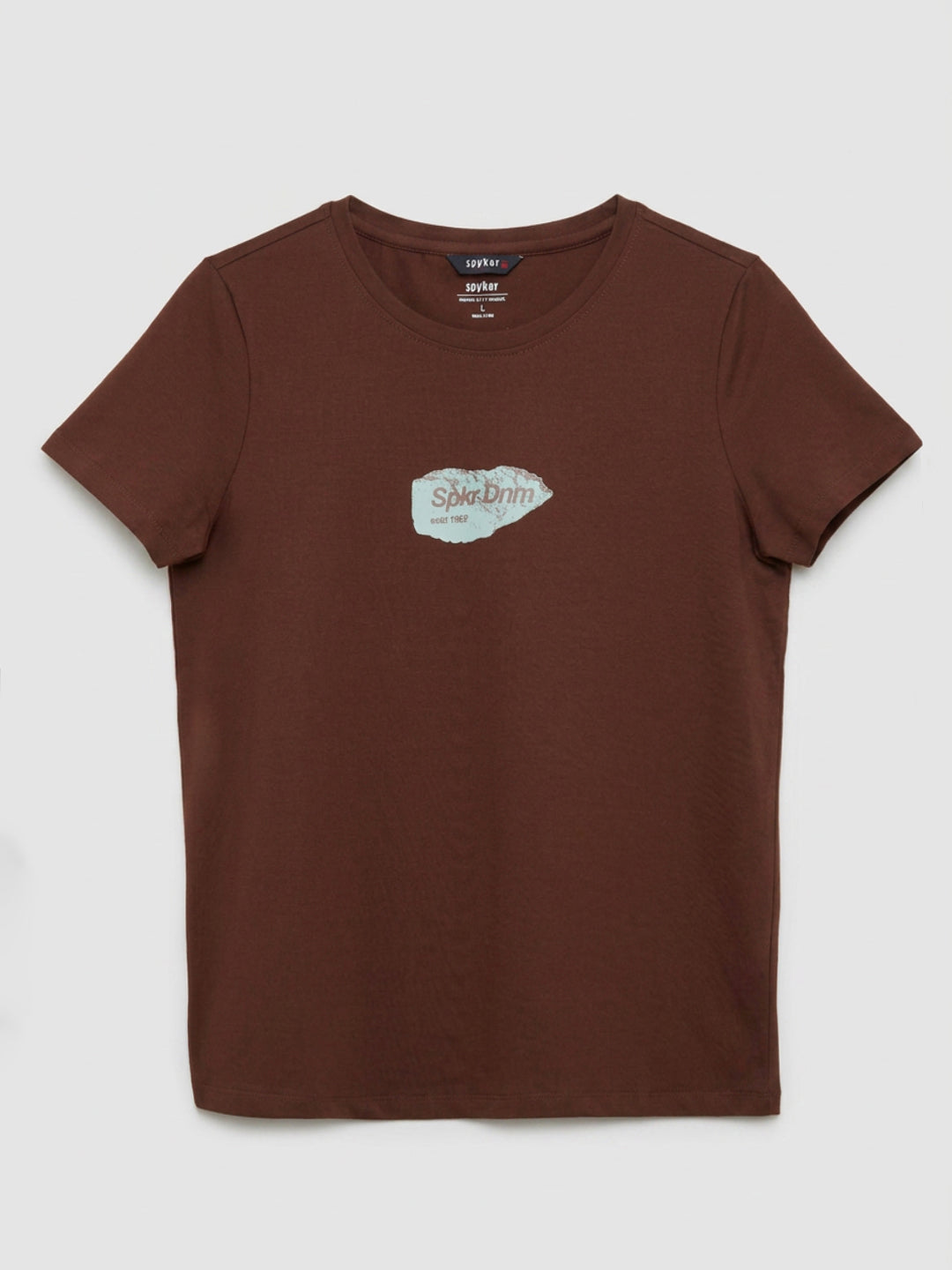 Women T-Shirt Graphic Brown Regular Fit
