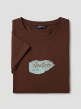 Women T-Shirt Graphic Brown Regular Fit