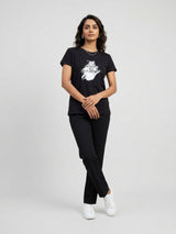Women T-Shirt Graphic Black Regular Fit