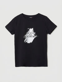 Women T-Shirt Graphic Black Regular Fit