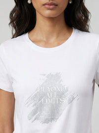 Women T-Shirt Graphic White Regular Fit