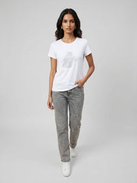 Women T-Shirt Graphic White Regular Fit