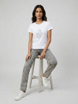Women T-Shirt Graphic White Regular Fit
