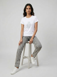 Women T-Shirt Graphic White Regular Fit