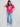 Women T-Shirt Graphic Pink Oversized Fit