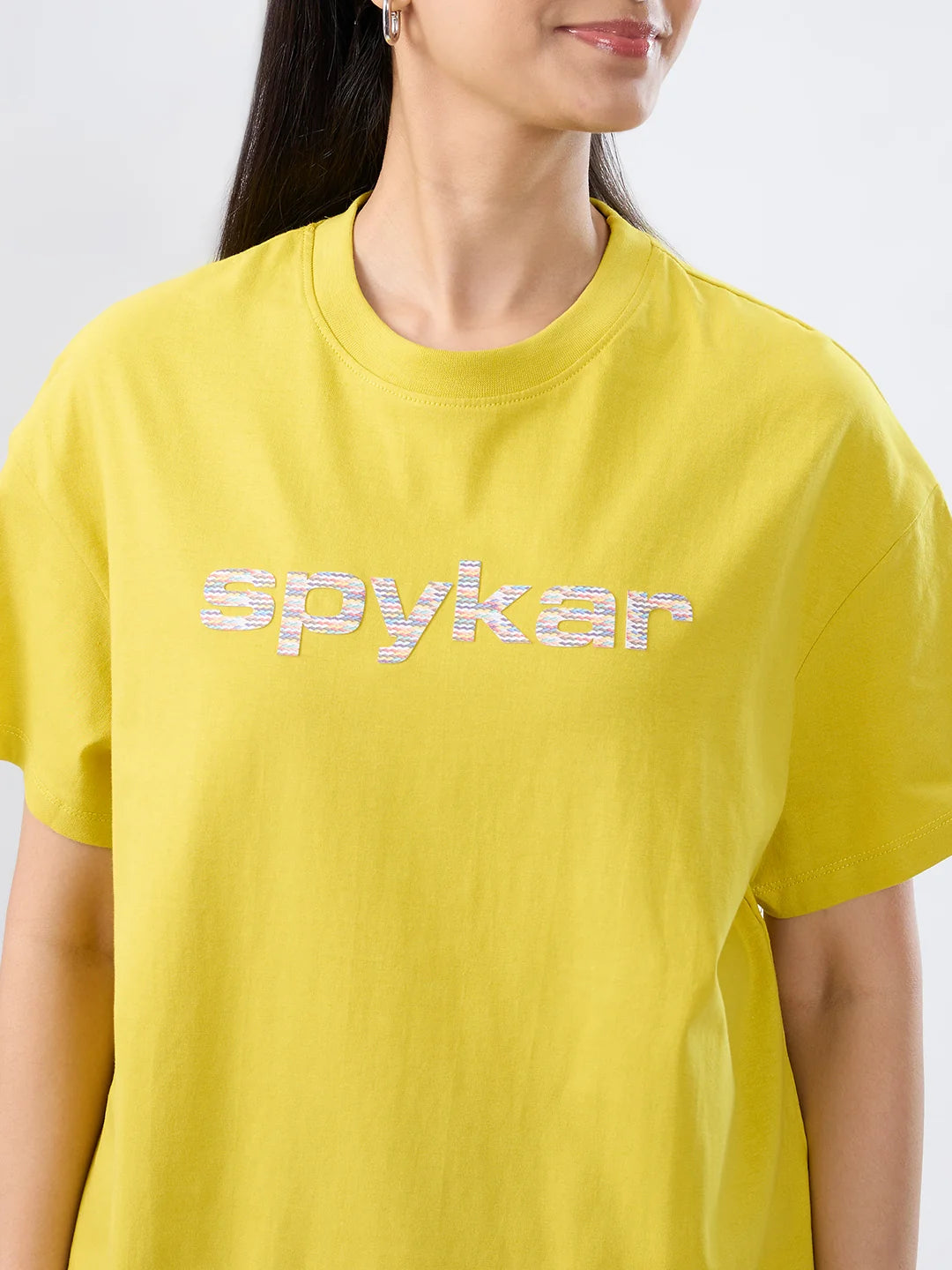 Women T-Shirt Graphic Yellow Oversized Fit