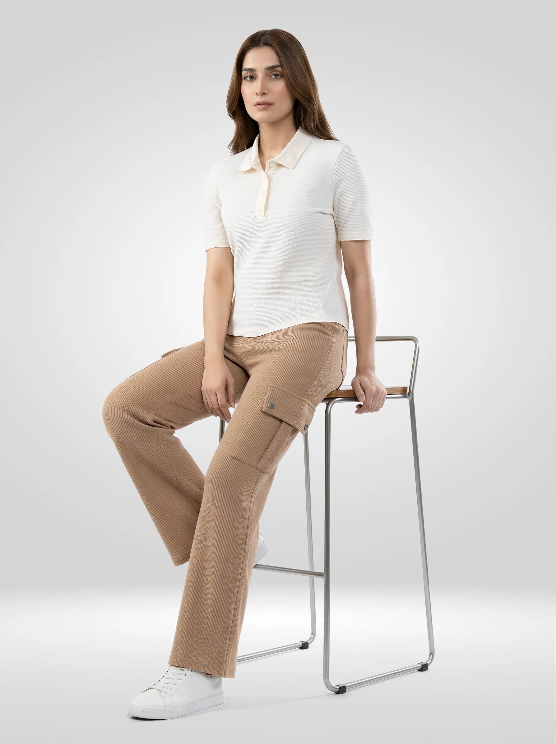 Women T-Shirt Solid White Regular Fit