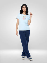Women T-Shirt Graphic Green Regular Fit