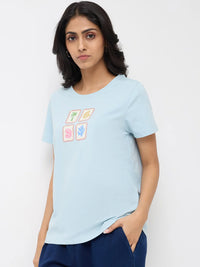 Women T-Shirt Graphic Green Regular Fit