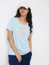 Women T-Shirt Graphic Green Regular Fit