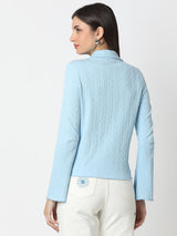 Women Shirt Blue Slim Fit