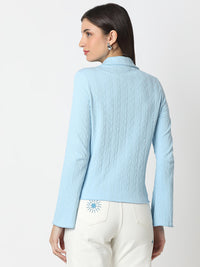 Women Shirt Blue Slim Fit
