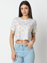 Women T-Shirt Yellow Boxy Fit