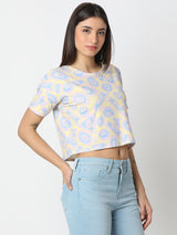 Women T-Shirt Yellow Boxy Fit
