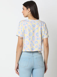 Women T-Shirt Yellow Boxy Fit