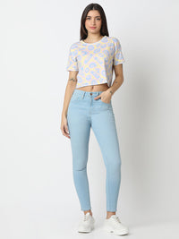 Women T-Shirt Yellow Boxy Fit