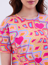 Women T-Shirt Pink Boxy Fit
