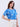 Women T-Shirt Blue Boxy Fit