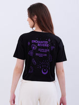 Women T-Shirt Black Boxy Fit