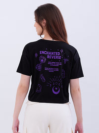 Women T-Shirt Black Boxy Fit